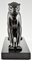 Emile Louis Bracquemond, Art Deco Stretching Panther, 1925, Bronze auf Marmorsockel 9