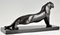 Emile Louis Bracquemond, Art Deco Stretching Panther, 1925, Bronze auf Marmorsockel 7