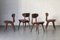 Esszimmerstühle aus Teak & Burgunderrot von Louis Van Teeffelen, Niederlande, 1960er, 4er Set 1