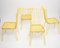 Vintage Yellow Chairs in Wrought Iron attributed to Matthieu Mattegot, Set of 4, Image 1