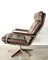 Mid-Century Brown Leather Armchair, Image 3