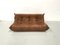 Vintage French Dark Cognac Leather Togo Sofa by Michel Ducaroy for Ligne Roset 5