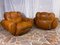 Mid-Century Italian Space Age Natural Leather Armchairs, 1970s, Set of 2 2