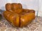 Fauteuils Mid-Century Space Age en Cuir Naturel, Italie, 1970s, Set de 2 10