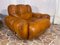 Mid-Century Italian Space Age Natural Leather Armchairs, 1970s, Set of 2, Image 10