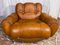 Fauteuils Mid-Century Space Age en Cuir Naturel, Italie, 1970s, Set de 2 8