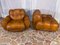 Mid-Century Italian Space Age Natural Leather Armchairs, 1970s, Set of 2 17