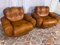 Mid-Century Italian Space Age Natural Leather Armchairs, 1970s, Set of 2 18