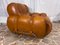 Fauteuils Mid-Century Space Age en Cuir Naturel, Italie, 1970s, Set de 2 14