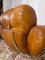 Fauteuils Mid-Century Space Age en Cuir Naturel, Italie, 1970s, Set de 2 7