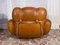 Mid-Century Italian Space Age Natural Leather Armchairs, 1970s, Set of 2, Image 3