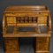 Mittlerer viktorianischer Zylinder-Schreibtisch aus Wurzelholz 5