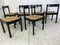 Mid-Century Modernist Black Beech and Papercord Carimate Dining Chairs & Stool by Vico Magistretti, 1960s, Set of 6, Image 1