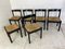 Mid-Century Modernist Black Beech and Papercord Carimate Dining Chairs & Stool by Vico Magistretti, 1960s, Set of 6 12
