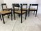 Mid-Century Modernist Black Beech and Papercord Carimate Dining Chairs & Stool by Vico Magistretti, 1960s, Set of 6, Image 7