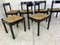 Mid-Century Modernist Black Beech and Papercord Carimate Dining Chairs & Stool by Vico Magistretti, 1960s, Set of 6 2