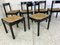 Mid-Century Modernist Black Beech and Papercord Carimate Dining Chairs & Stool by Vico Magistretti, 1960s, Set of 6, Image 2