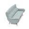 Azurblaues Drei-Sitzer Sofa aus Samt, 1950er 7