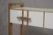Mid-Century White Square Glass and Brass Console Table, 1980s 6