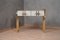 Mid-Century White Square Glass and Brass Console Table, 1980s, Image 10