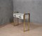 Mid-Century White Square Glass and Brass Console Table, 1980s 9