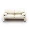 Maralunga Sofa in White Leather by Vico Magistretti for Cassina, 1970s 1