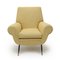 Vintage Sessel aus Gelbem Stoff, 1950er 5