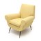 Vintage Armchair in Yellow Fabric, 1950s 4