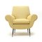 Vintage Armchair in Yellow Fabric, 1950s 1