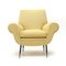 Vintage Sessel aus Gelbem Stoff, 1950er 1