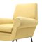Vintage Armchair in Yellow Fabric, 1950s 8
