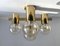 Vintage Brass & Glass Ceiling Lamp attributed to Sciolari, 1960s 7