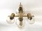 Vintage Brass & Glass Ceiling Lamp attributed to Sciolari, 1960s 9