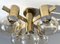 Vintage Brass & Glass Ceiling Lamp attributed to Sciolari, 1960s 13