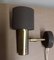 Vintage Wall Lamp in Brass with Dark Brown Metal Screen, 1980s 1