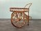 Spinning Trolley aus Bambus & Korbgeflecht, Italien, 1950er 1