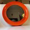 Circular Orange Space Age Wall Mirror, 1970s 1