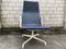 Ea 124 Rigid Blue Skye Leather and Aluminum White Frame Armchair by Charles for Ray Eames Vitra, 1970s 2