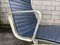 Fauteuil Ea 124 Rigide en Cuir Bleu Skye et Structure en Aluminium Blanc par Charles pour Ray Eames Vitra, 1970s 4