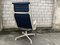 Ea 124 Rigid Blue Skye Leather and Aluminum White Frame Armchair by Charles for Ray Eames Vitra, 1970s 11