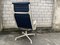 Ea 124 Rigid Blue Skye Leather and Aluminum White Frame Armchair by Charles for Ray Eames Vitra, 1970s, Image 11