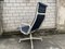 Ea 124 Rigid Blue Skye Leather and Aluminum White Frame Armchair by Charles for Ray Eames Vitra, 1970s 17