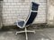 Ea 124 Rigid Blue Skye Leather and Aluminum White Frame Armchair by Charles for Ray Eames Vitra, 1970s, Image 17