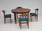 Danish Table and Chairs by Henning Kjærnulf, 1960s, Set of 5 3
