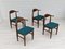 Danish Table and Chairs by Henning Kjærnulf, 1960s, Set of 5 21