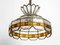 Große italienische Poliarte Glas Deckenlampe, 1960er 3