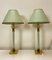 Vintage Brass and Green Metal Table Lamps, Kullmann, the Netherlands, 1970s, Set of 2, Image 1