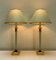 Vintage Brass and Green Metal Table Lamps, Kullmann, the Netherlands, 1970s, Set of 2 2