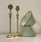 Vintage Brass and Green Metal Table Lamps, Kullmann, the Netherlands, 1970s, Set of 2 8