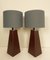 Conical Obelisk Faux-Leather Table Lamps, 1970s, Set of 2 1